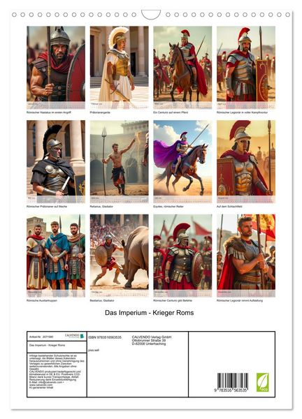 Produktbild: Das Imperium - Krieger Roms (Wandkalender 2026 DIN A3 hoch), CALVENDO Monatskalender