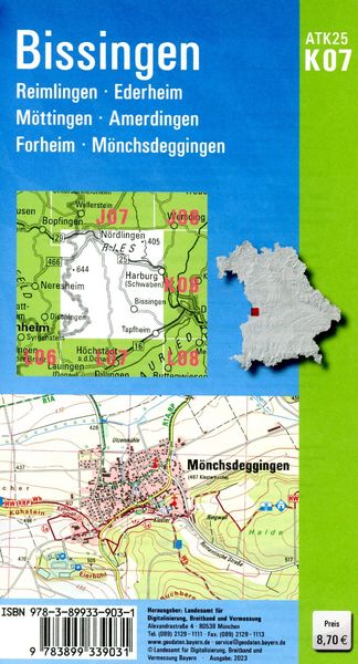 Produktbild: ATK25-K07 Bissingen (Amtliche Topographische Karte 1:25000)