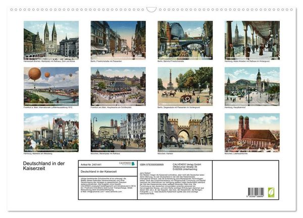 Produktbild: Deutschland in der Kaiserzeit (Wandkalender 2027 DIN A2 quer), CALVENDO Monatskalender
