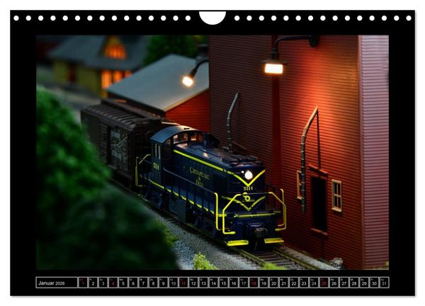 Produktbild: Amerikanische Modelleisenbahnen (Wandkalender 2026 DIN A4 quer), CALVENDO Monatskalender