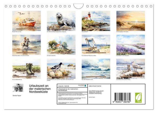 Produktbild: Urlaubszeit an der malerischen Nordseek&uuml;ste (Wandkalender 2026 DIN A4 quer), CALVENDO Monatskalender