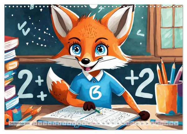 Produktbild: Schlaufuchs - Abenteuer Schule (Wandkalender 2026 DIN A3 quer), CALVENDO Monatskalender