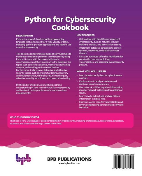 Produktbild: Python for Cybersecurity Cookbook