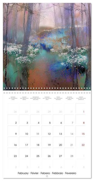 Produktbild: L'ann&eacute;e en bleu-violet (Calendrier mural carr&eacute; 2026 30x30 cm) Calendrier double avec une page pour vos prises de notes