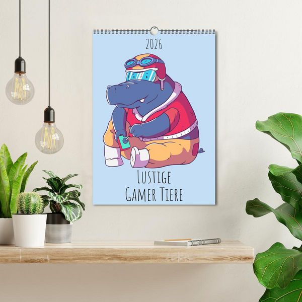Produktbild: Lustige Gamer Tiere (Wandkalender 2026 DIN A3 hoch), CALVENDO Monatskalender
