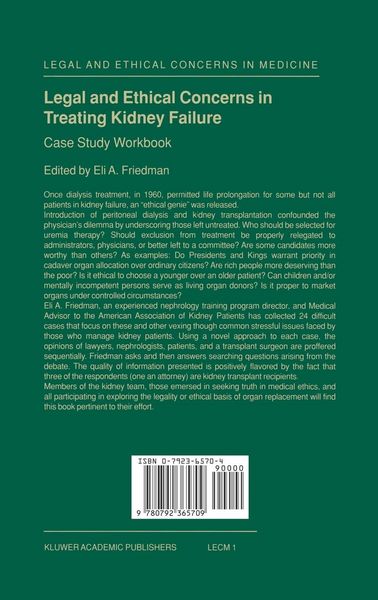 Produktbild: Legal and Ethical Concerns in Treating Kidney Failure