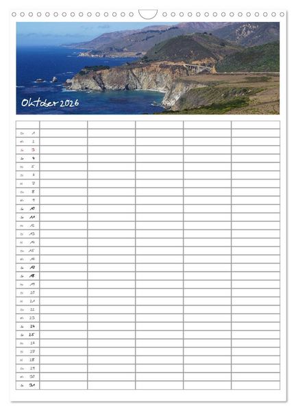 Produktbild: Kalifornien - Familienplaner 2026 (Wandkalender 2026 DIN A3 hoch), CALVENDO Monatskalender
