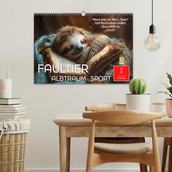 Produktbild: Faultier - Albtraum Sport (Wandkalender 2026 DIN A3 quer), CALVENDO Monatskalender