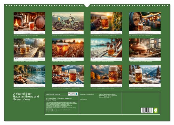 Produktbild: A Year of Beer - Bavarian Brews and Scenic Views (Wall Calendar 2026 DIN A2 landscape), CALVENDO 12 Month Wall Calendar