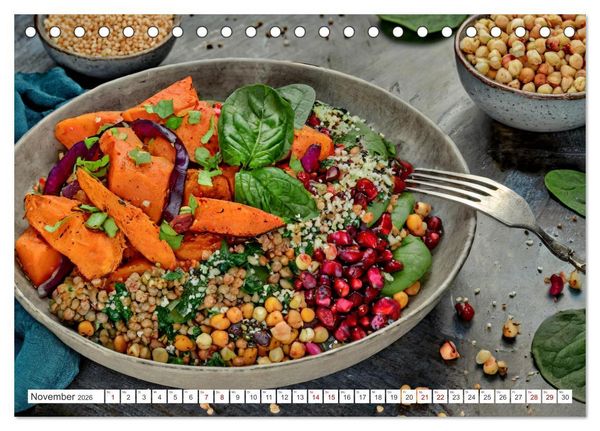 Produktbild: Vegane Bowls - Eine Sch&uuml;ssel voller Geschmack (Tischkalender 2026 DIN A5 quer), CALVENDO Monatskalender