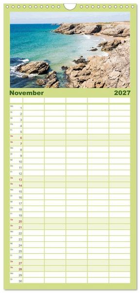 Produktbild: Familienplaner 2027 - Steilk&uuml;sten Europas mit 5 Spalten (Wandkalender, 21 x 45 cm) CALVENDO