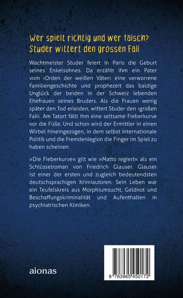 Produktbild: Die Fieberkurve. Friedrich Glauser. Ein Studer-Krimi