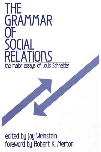 Produktbild: Schneider, L: The Grammar of Social Relations