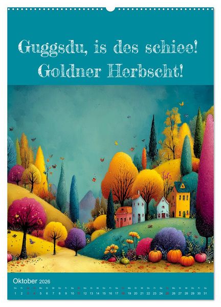 Produktbild: Erzgebirge mei Haamit - Mundart-Kalender mit s&auml;chsischem Humor (hochwertiger Premium Wandkalender 2026 DIN A2 hoch), Kunstdruck in Hochglanz