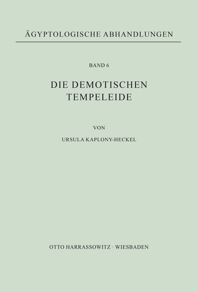 Produktbild: Die demotischen Tempeleide