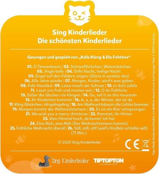 Produktbild: tigercard - Sing Kinderlieder - Die sch&ouml;nsten Weihnachtslieder