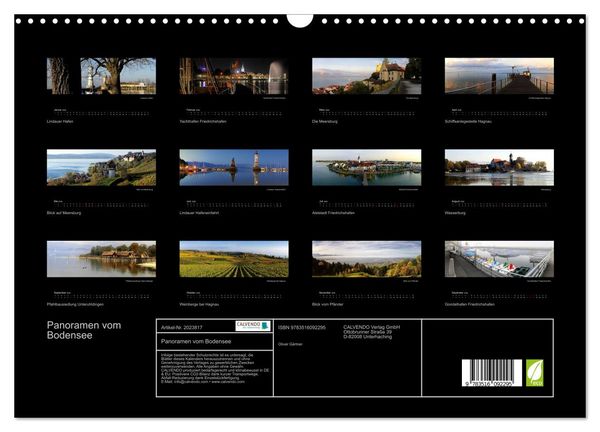 Produktbild: Panoramen vom Bodensee (Wandkalender 2026 DIN A3 quer), CALVENDO Monatskalender