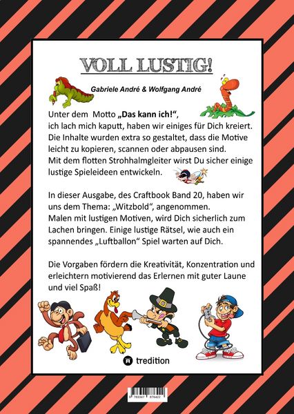 Produktbild: Craftbook - Witzbold - Lustige Motive - Ausmalvorlagen - Bastle Flotte Flugflitzer - R&auml;tsel - Benny Bleistift