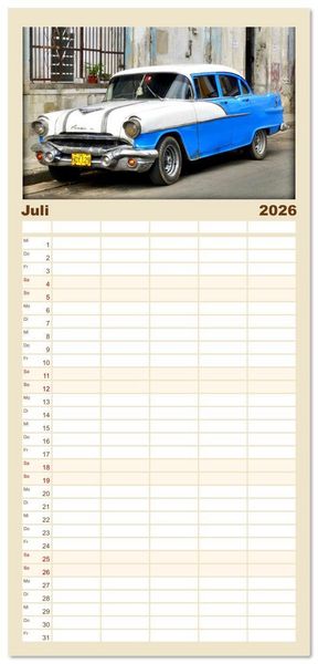 Produktbild: Familienplaner 2026 - PONTIAC '55 mit 5 Spalten (Wandkalender, 21 x 45 cm) CALVENDO