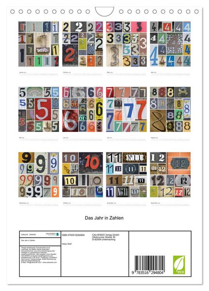 Produktbild: Das Jahr in Zahlen (Wandkalender 2026 DIN A4 hoch), CALVENDO Monatskalender