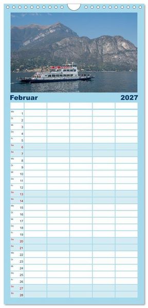 Produktbild: Familienplaner 2027 - Como und der Comer See mit 5 Spalten (Wandkalender, 21 x 45 cm) CALVENDO