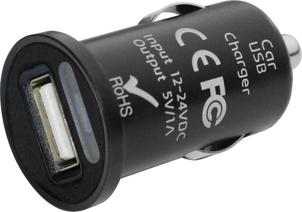 Eufab Mini USB Ladeadapter Belastbarkeit Strom max.=1 A Passend für (Details) universell 12 V zu 5 V, 24 V zu 5 V