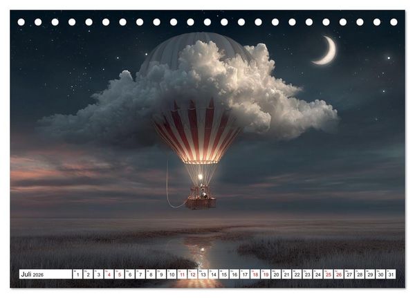 Produktbild: Himmelsmagie in Ballonfarben (Tischkalender 2026 DIN A5 quer), CALVENDO Monatskalender