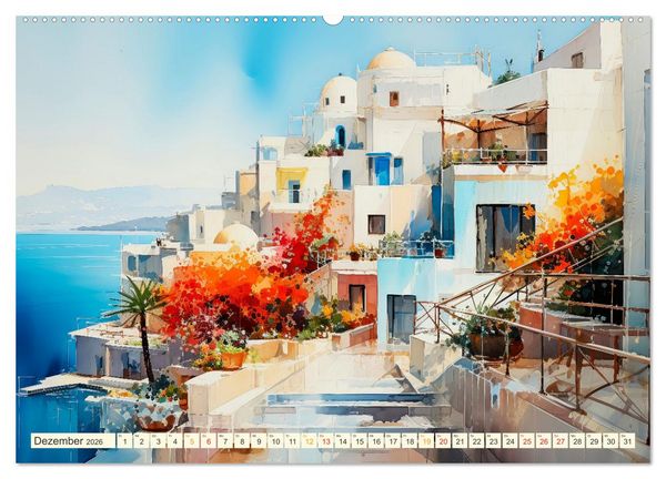 Produktbild: Santorini Inseltr&auml;ume (Wandkalender 2026 DIN A2 quer), CALVENDO Monatskalender