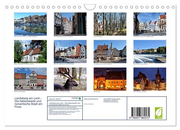 Produktbild: Landsberg am Lech - Die liebenswerte und romantische Stadt am Fluss (Wandkalender 2026 DIN A4 quer), CALVENDO Monatskalender