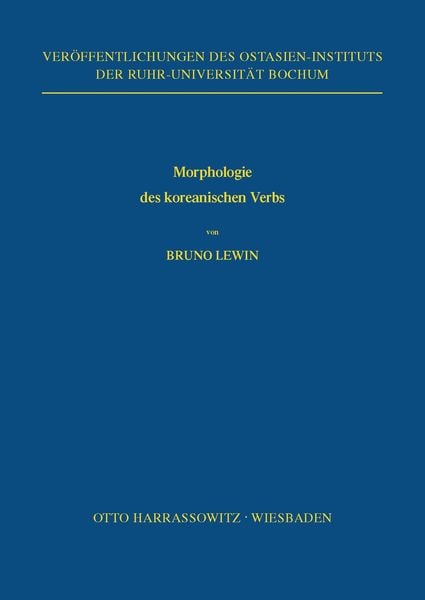 Produktbild: Morphologie des koreanischen Verbs