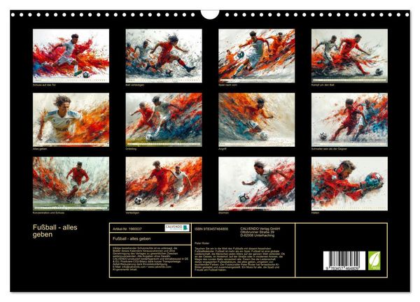 Produktbild: Fu&szlig;ball - alles geben (Wandkalender 2026 DIN A3 quer), CALVENDO Monatskalender