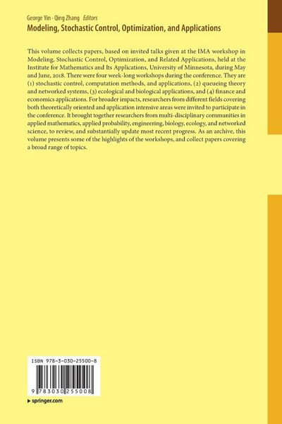 Produktbild: Modeling, Stochastic Control, Optimization, and Applications