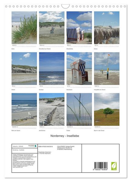 Produktbild: Norderney - Inselliebe (Wandkalender 2026 DIN A3 hoch), CALVENDO Monatskalender