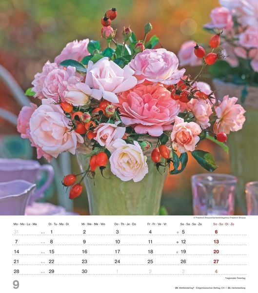 Produktbild: Der Duft der Rosen 2026 - Bildkalender 30x34 cm - Kalender mit wohl riechendem Duftlack - Duftkalender - Wandkalender - Blumenkalender