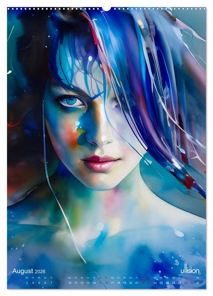 Produktbild: WILD FREI SCH&Ouml;N Aquarell-Portraits (hochwertiger Premium Wandkalender 2026 DIN A2 hoch), Kunstdruck in Hochglanz