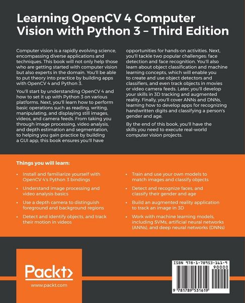 Produktbild: Learning OpenCV 4 Computer Vision with Python 3