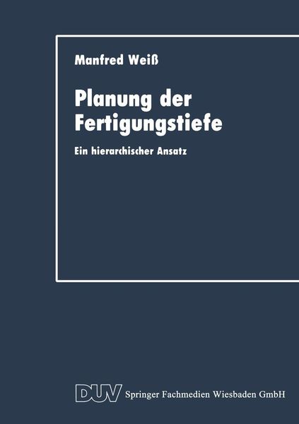 Produktbild: Planung der Fertigungstiefe