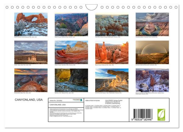 Produktbild: CANYONLAND, USA (Wandkalender 2026 DIN A4 quer), CALVENDO Monatskalender