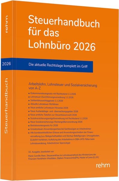 Produktbild: Steuerhandbuch f&uuml;r das Lohnb&uuml;ro 2026