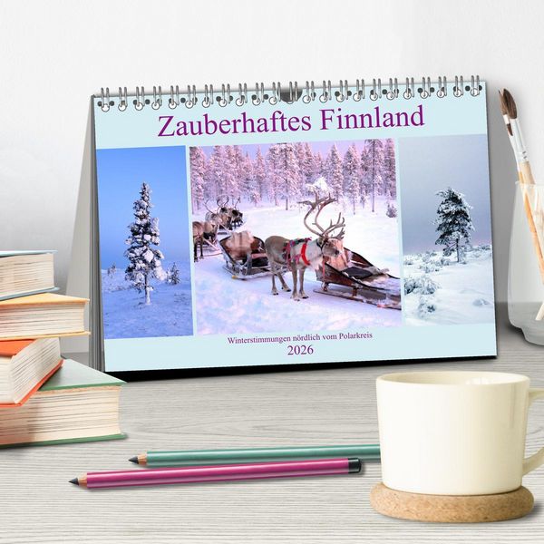 Produktbild: Zauberhaftes Finnland (Tischkalender 2026 DIN A5 quer), CALVENDO Monatskalender