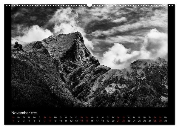Produktbild: Soultouch - Schwarzwei&szlig; Landschaften, die die Seele ber&uuml;hren (hochwertiger Premium Wandkalender 2026 DIN A2 quer), Kunstdruck in Hochglanz