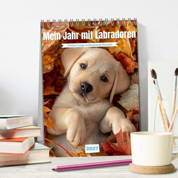 Produktbild: Mein Jahr mit Labradoren (Tischkalender 2027 DIN A5 hoch), CALVENDO Monatskalender