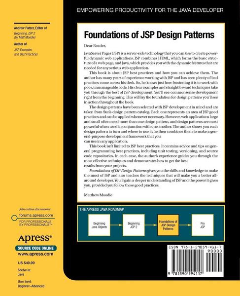 Produktbild: Foundations of JSP Design Patterns
