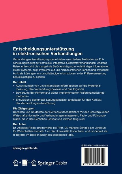 Produktbild: Entscheidungsunterst&uuml;tzung in elektronischen Verhandlungen
