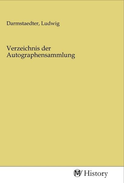 Produktbild: Verzeichnis der Autographensammlung