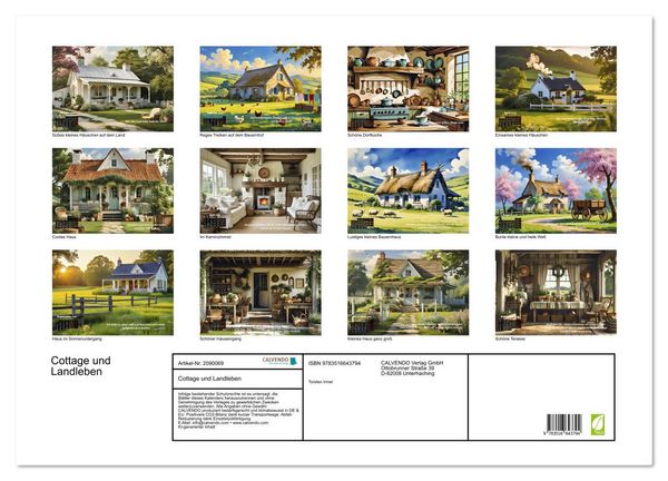 Produktbild: Cottage und Landleben (Wandkalender 2026 DIN A2 quer), CALVENDO Monatskalender