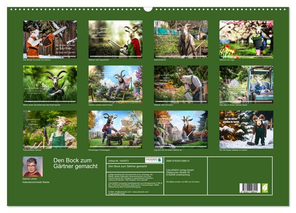 Produktbild: Den Bock zum G&auml;rtner gemacht (Wandkalender 2026 DIN A2 quer), CALVENDO Monatskalender