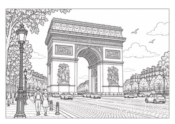 Produktbild: Tr&egrave;s Fran&ccedil;ais &ndash; Frankreich Malbuch f&uuml;r Erwachsene mit 70 sch&ouml;nen Ausmalmotiven