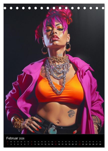 Produktbild: Rap Queens. Badass Attitude im Streetwear-Charme (Tischkalender 2026 DIN A5 hoch), CALVENDO Monatskalender