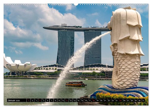 Produktbild: Asien - Singapur (hochwertiger Premium Wandkalender 2026 DIN A2 quer), Kunstdruck in Hochglanz